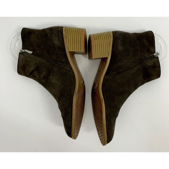 Clarks Somerset Breccan Myth Brown Suede Zipper Ankle Booties Size 7M - Picture 6 of 7